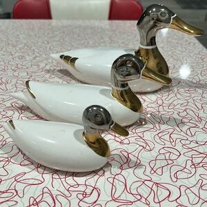 Set of 3 Ceramic Mallard Duck Figurines Made in Portugal